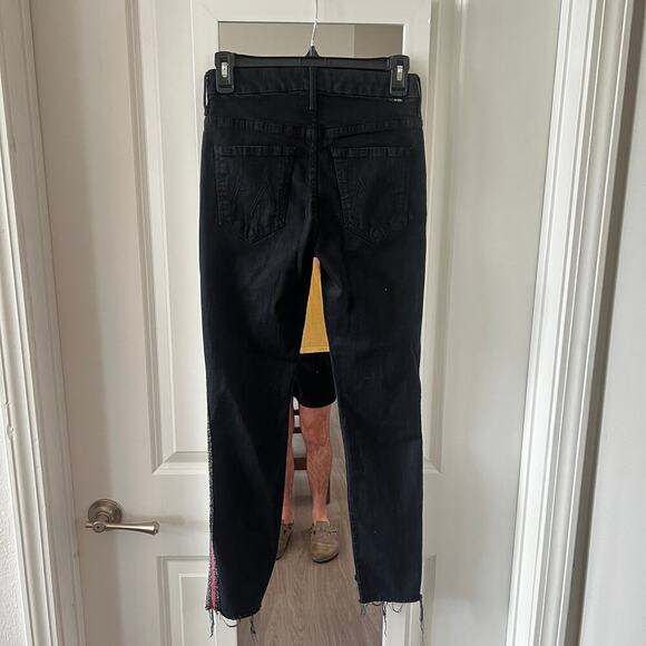 B60 Mother Jeans High Waisted Looker Ankle Fray in Guilty Glitter Racer Size 26 - Picture 9 of 12